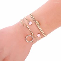 Powder Resin Round Alloy Arrow Hollow Zircon Bracelets Summer Bangle Gift For Women Jewellery 2022 Drop Link Chain