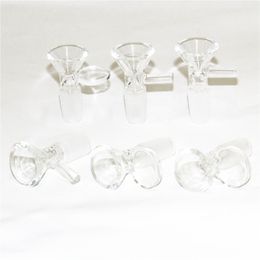 3 styles 14mm 18mm glass bowls male joint smoking handle slide bowl piece For Bongs Water Pipes