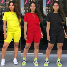 Summer Women Sports Suit Tracksuits Two Pieces Sets s Casual T Shirts and Shorts Set Clothing Oversized Tshirt 220616