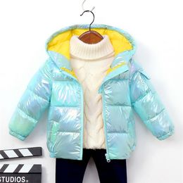 bright cotton padded jacket for children's baby winter Plush hooded jacket cotton padded jacket for boys and girls LJ201203
