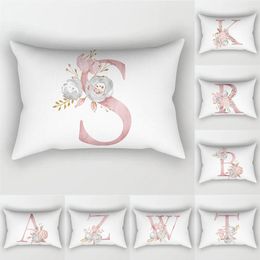 Pillow Case Pink Letter Cushion Cover 30x50 Polyester Pillowcase Sofa Cushions Decorative Throw Pillows Home Decoration Pillowcover 220623