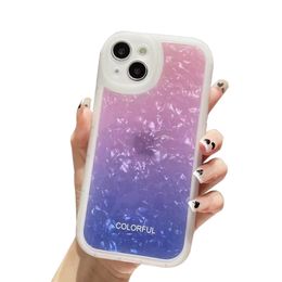 Luxury Phone Cases Colorful Gradient Shell Pattern For iphone 14 13 12 11 Pro Max XR X 8 7 Plus Clear Back Cover Shockproof Anti Drop