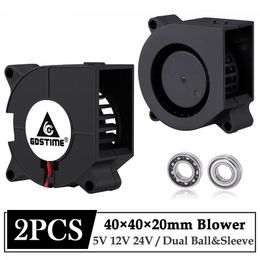 Fans & Coolings 2Pcs/Lot Gdstime DC 5V 12V 24V 40mm 40mmx40mmx20mm Dual Ball Bearing 3D Printer Cooling Fan 4cm 4020B Turbo Blower Cooler Fa