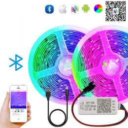 Strips LED Bluetooth WS2812B Strip Addressable Pixel Light With USB SP110E Smart Controller WS2812 Dream Colour Lamp 1m/2m/3m/4m/5m DC5VLED S