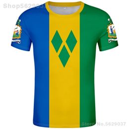 SAINT VINCENT AND THE GRENADINES t shirt diy free custom made name number vct T-Shirt nation flag vc country print po clothes 220702