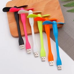 Party Favour Mini USB Fan Flexible Bendable Cooling Fan For Power Bank Laptop PC AC Charger Portable Hand Computer Summer Gadget