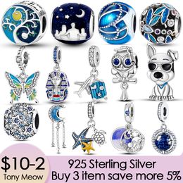 925 Silver Fit Pandora Charm 925 Bracelet Dreamcatcher Plane Hamsa Hand Travel charms set Pendant DIY Fine Beads Jewellery