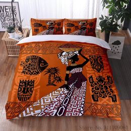 Bedding Sets Ethnic Style African Mask Dance Set Pillowcase And Duvet Cover Polyester Bedroom Decorative Home TextileBedding