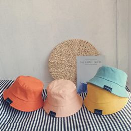 Berets Spring Summer Baby Bucket Hats Harajuku Solid Colour Kids Boys Girls Sun Sunshade Cap Autumn Outdoor Fisherman Hat Beach Caps