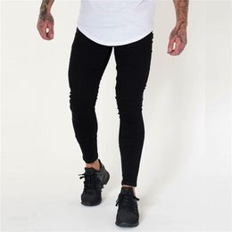 Wholesale Fashion Casual Black show thin denim Skinny jeans men hip hop motorcycle Biker nightclub Pencil pants men 201128