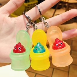 Keychains Fashion Mini Funny Poop Toilet Car Key Ring Chain Classic Fun Cute Tricky Prank Antistress Keychain Creative Gift TrinketKeychains