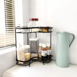 Hooks & Rails Double Layers Corner Storage Racks Decoration Kicthen Living BathRoom Makeup Jewellery Candle Trays Metal Shelf Sundries Holders