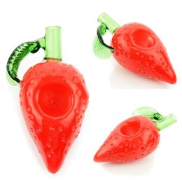 Vintage 4inch Strawberry Hand Glass Smoking Pipe Hookah glass water bong can put customer logo by DHL UPS