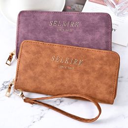 100pcs Wallets Women PU Letter Prints Large Capacity Long Credit Card Holder