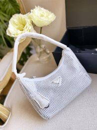 2022 New style nylon hobo for women Diamond bag shoulder bag lady Composite Tote chains canvas handbag With box 07