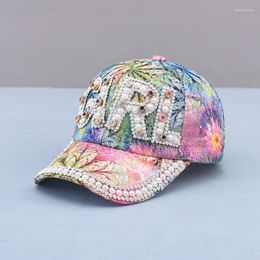 Visors Women Light Luxury Sequins Cap Outdoor Leisure Beads Baseball Caps Girl Printing Hip Hop Hat Diamond Inlay Shiny CapsVisors Davi22