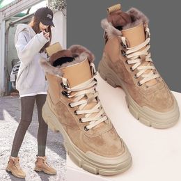 REVT new style womens Genuine Leather fashion winter Martin boots girls winter warm snow boots womens shoes Y200915