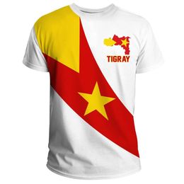 Tessffel Africa Country Ethiopia Tigray Flag Retro 3DPrint Men Women Summer Casual Funny Tee Short Sleeves T Shirts Streetwear 6 220623