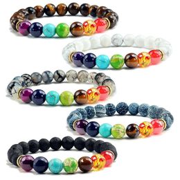 Crystal strand Bracelet Cross-Border Hot Accessories Natural Volcano Tiger-Shaped Stone Yoga Energy 8mm Beaded Wholesale