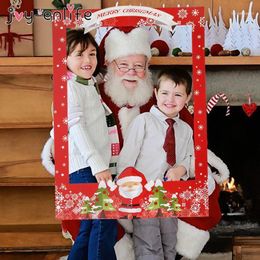 Christmas Decorations Merry Family Po Booth Frame Paper Glasses Decoration For Home Selfie Xmas Pobooth Kerst Year