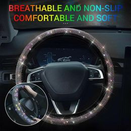 Steering Wheel Covers Car Rhinestones Cover With Crystal Diamond Sparkling Suv Protector Fit 37 38cm VehicleSteering