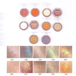 Asaruya Moonlight Single Eyeshadow 10 Colors Keyboard Fingertips Pigment Shine Gold Green Glitter 3D Nude Eye Shadow Pallete Makeup Set Cosmetic