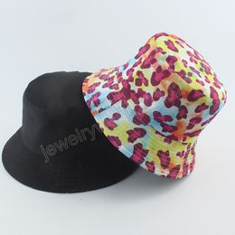 Leopard Bucket Hats For Women Summer Panama Hat Bob Outdoor Hiking Beach Fishing Cap Reversible Fisherman Hat