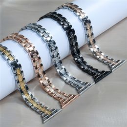 Luxury Bling Diamond Glossy Wrist Strap Bracelet for Apple Watch Series 7 6 5 4 3 2 1 SE Alloy Link Band