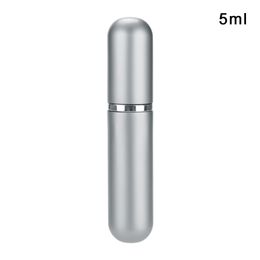 Silver 5ML mini round head matt perfume spray bottle sub-bottle 1pc
