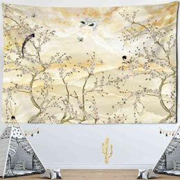 Tapestry Japanese Chinese Wall Carpet Landscape Painting Animals Natural Hangin