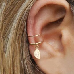 Clip-on & Screw Back Multi Styles Leaf Clip Earrings Ear Cuffs For Women Girl No Piercing Fake Cartilage Earring Accessories GiftClip-on