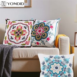 Hand-embroidered Sofa Decorative Pillow Cushions for Car Decoration Fashion Flower Soft Cushion Almofadas Vintage 220402