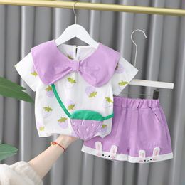 Clothing Sets Summer Clothes For Girl Babi Cotton Material Baby Suits High Quality Short Children Infant 2 Years Old CostumClothing