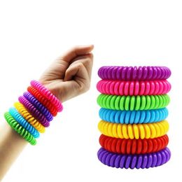 fast delivery Mosquito Repellent wristband Bracelet Pest Control Bracelets Insect Protection Camping Waterproof Spiral Wrist Band Outdoor Indoor mix Colors