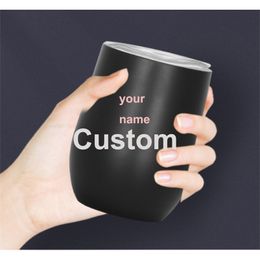 thermos with name Canada - Custom Name Swig Cup Insulated Thermos Coffee Mug Vacuum Travel Tumber 12OZ Egg Shaped cup Wine beer 220610