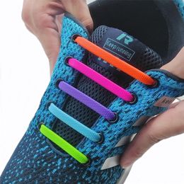 Silicone Elastic Shoelaces Fashion Unisex Athletic No Tie Shoe Lace All Sneakers Fit Quick Shoe Lace 220713