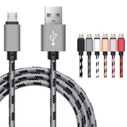 Fast Charging Data Sync Charger Cables 1M 3FT Micro USB Type C Cable Standard Charging Cords for Samsung Android