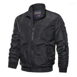 Men's Jackets The Foreign Trade 2022 Jacket Leisure Pure Colour Collar Flight Bigger Sizes