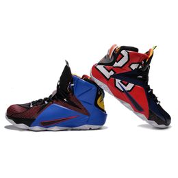 What the LeBron 12 XII Basketball Shoes MVP Blue Red Black Multicolor Mens King James Gang LeBrons 19 Xix Space Jam Sneakers Tennis con scatola