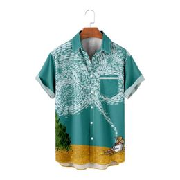 Men's Casual Shirts Men's Hawaiian T-Shirt Y2K Hombre Fashion Shirt Oil Painting 3D Print Cosy Short Sleeve Beach Oversized Clothes 1Men