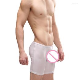 Mens Long Leg Trunks Breathable Modal Boxers Short Male Sexy Penis Sheath Underwear Bikini Swim Beach Panties Lingerie Plus Size Men's Swimw