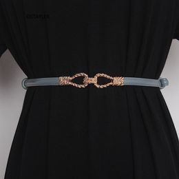 Belts Fashion Design Adjustable Slim Waist Belt For Women Cowhide Dress Coat Shirt Waistband Strap Real Leather Femme Cinturon 202300v