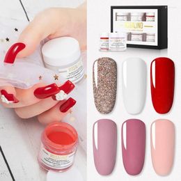 Nail Glitter Acrylic Dipping Powder Colorful Dip No Lamp Cure Gradient French Chrome Dust Pigment Decor Carved Prud22