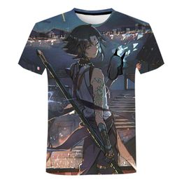 Men's T-Shirts Genshin Impact Anime Girls Game 3D Printed Xiao Streetwear Men Women Fashion T Shirt Oversized Tees Tops Kids Clothing