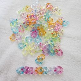 1000pieces 10x14mm Acrylic candy transparent Link Chain connectors.open ring beads.for glasses Jewellery Making accessories W220422