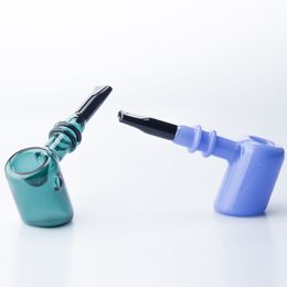 Chinafairprice Y224 Hammer Style Smoking Pipe About 4.92 Inches Flat Mouth Tobacco Spoon Bowl Colorful Dab Rig Glass Pipes