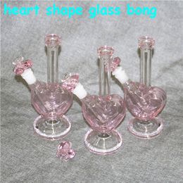 Hookah Glass Bowls Thick pink heart shape Male Joint 14mm Glass Bongs bowl Piece Silicone nectar