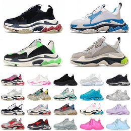 Scarpe casual Triple S Old Dad Suola trasparente Lavanda Filigrana nera Beige Vino bianco Rosso Fiore di ciliegia Polvere Rosa chiaro Scarpe da ginnastica di lusso da uomo da donna Scarpe da ginnastica