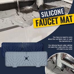 Toilet Supplies Tools Practical Silicone Faucet Mat For Kitchen Sink - Splash Guard Bathroom Faucets Water Catcher Mats Sink Draining Pad Behind Fauce Wholesale