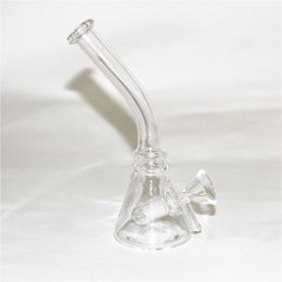 small mini glass bong UK - Mini Glass Bongs Dab Rigs Hookahs 10mm Female Joint With Glass Bowl Small Bubbler Beaker Bong Water Pipes Oil Rig